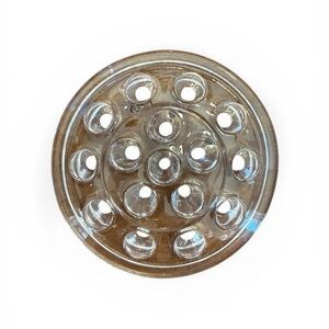 Clear Glass Flower Frog - 16 holes excellent condition